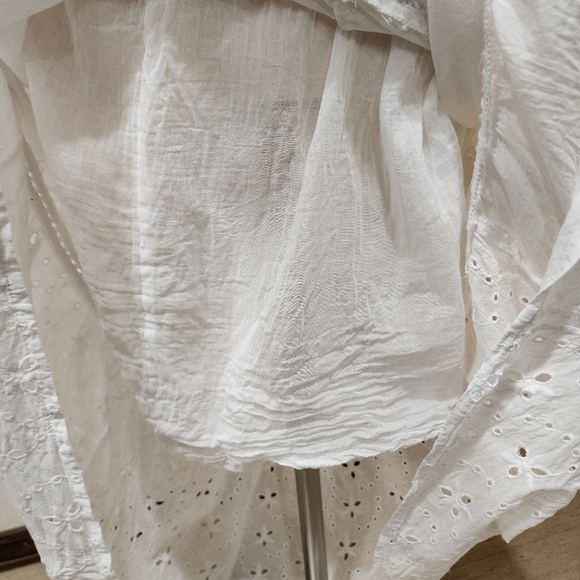 Me 2 Magic Anthro Midi Dress Eyelet White Bridal Smocked Tiered size Large - Picture 13 of 14